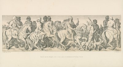 Harold og hans riddere rir til stedet for ombordstigning i Bosham, Sussex av Daniel Maclise