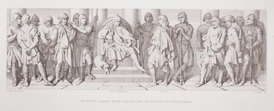 Harold og hans følgesvenner brakte, som fanger, for Guy av Ponthieu og hans normanniske riddere, fra 