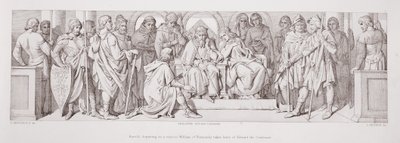 Harold, som drar på besøk til William av Normandie, tar avskjed med Edward the Confessor, fra 