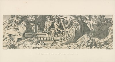 Harolds skip strandet på Norman Coast, i territoriet til Guy, greve av Ponthieu av Daniel Maclise