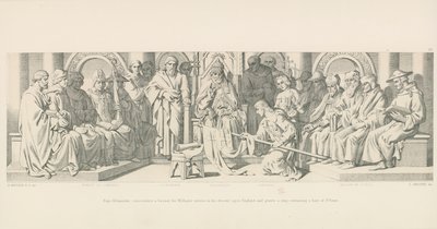 Pave Alexander, innvier et banner for Vilhelms tjeneste i hans nedstigning over England og gir en ring, som inneholder et hår av St. Peter av Daniel Maclise