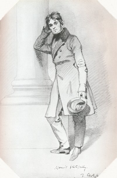 Portrett av Thomas Carlyle, historiker og filosof, c1830 av Daniel Maclise