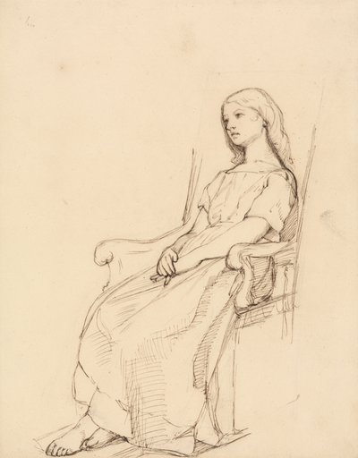 Studie av en ung jente, sittende av Daniel Maclise