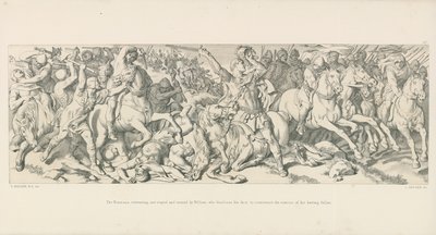 Normannerne trekker seg tilbake, blir holdt tilbake og snudd av William, som avslører ansiktet sitt, for å motvirke ryktet om at han har falt av Daniel Maclise