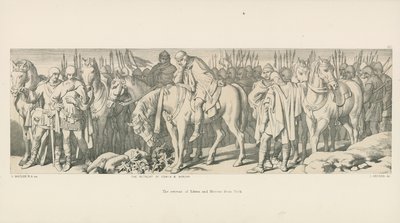 The Retreat of Edwin and Morcar fra York av Daniel Maclise