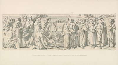 William, viser relikviene til St. Valery, for å dempe misnøyen til en del av troppene hans ved den foreslåtte invasjonen av Daniel Maclise