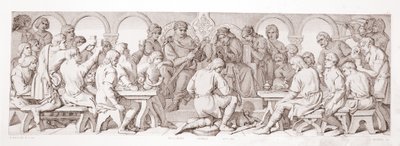 William gir Harold verdigheten til en normannisk ridder, fra 'The Story of the Norman Conquest', gravert av L. Gruner, 1866 av Daniel Maclise