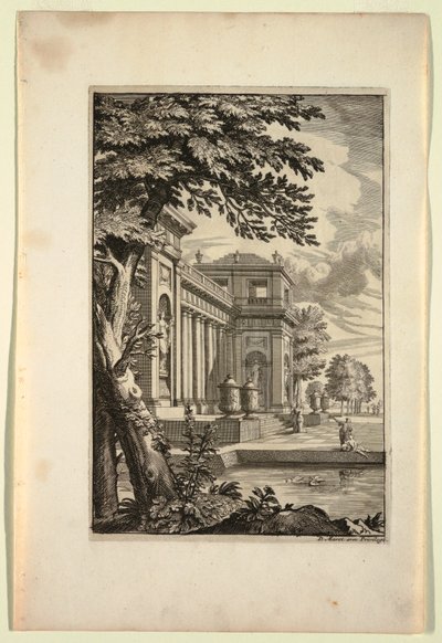 Plate i New Book of Landscapes av Daniel Marot