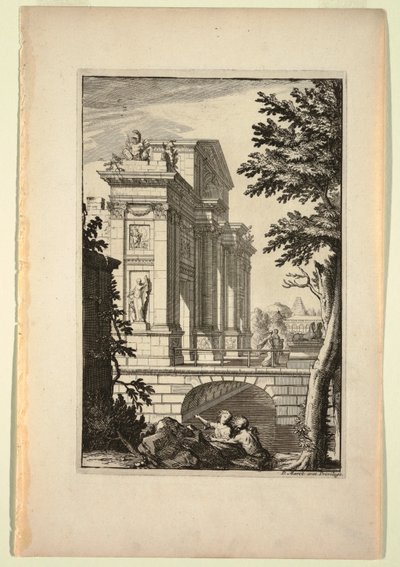 Plate i New Book of Landscapes av Daniel Marot