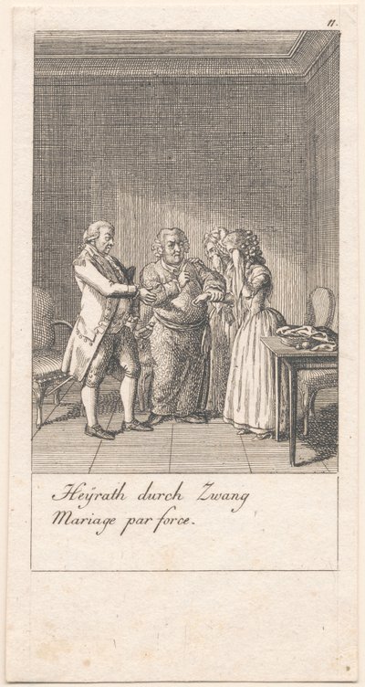 Motiver for ekteskap og deres konsekvenser. Bl. 11 av Daniel Nikolaus Chodowiecki