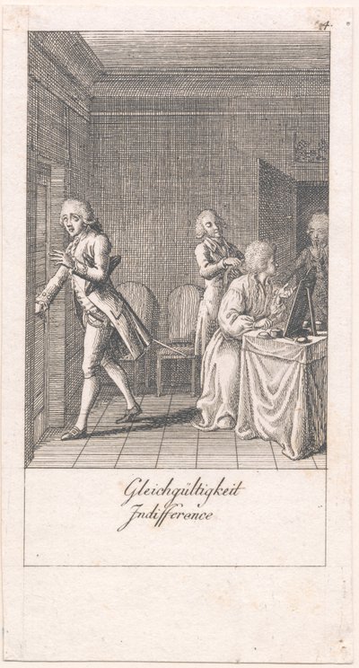 Motiver for ekteskap og deres konsekvenser. Bl. 4 av Daniel Nikolaus Chodowiecki