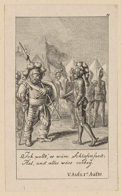 Blad 11 til Shakespeares «Kong Henrik IV» av Daniel Nikolaus Chodowiecki