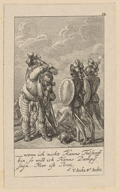 Blad 12 til Shakespeares «Kong Henrik IV» av Daniel Nikolaus Chodowiecki