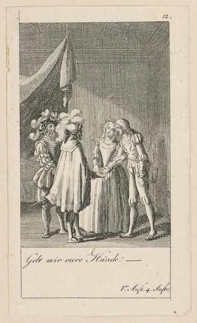 Plate 12 til Shakespeares «Stormen» av Daniel Nikolaus Chodowiecki