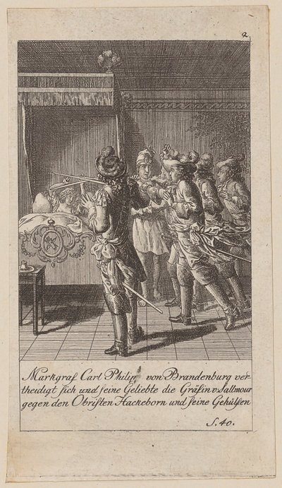 Blad 2 fra serien «Brandenburgs historie» av Daniel Nikolaus Chodowiecki