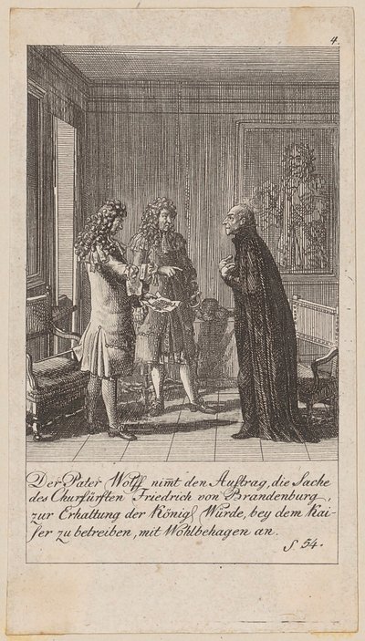 Blad 4 i serien «Brandenburgs historie» av Daniel Nikolaus Chodowiecki