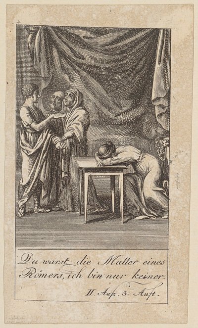 Blad 4 til Shakespeares «Coriolanus» av Daniel Nikolaus Chodowiecki