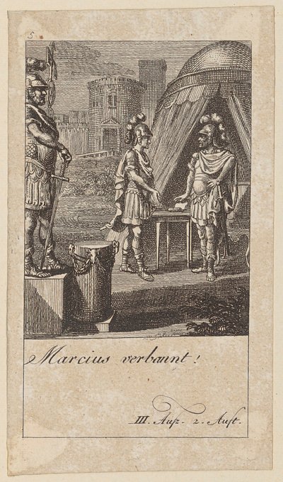 Blad 5 til Shakespeares «Coriolanus» av Daniel Nikolaus Chodowiecki
