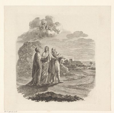 Kleopas og Peter møter Kristus på vei til Emmaus av Daniel Nikolaus Chodowiecki
