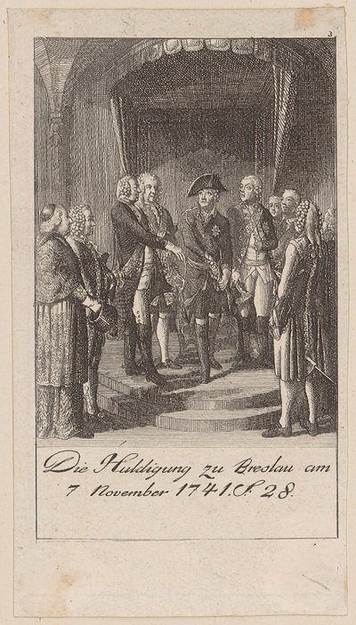 Hyllest i Breslau 7. november 1741 av Daniel Nikolaus Chodowiecki