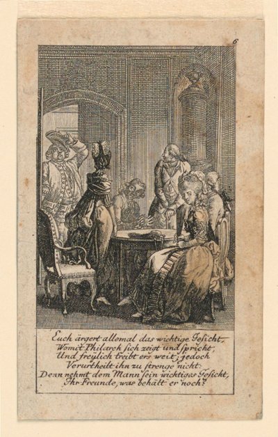Pomposity, illustrasjon for "Königl: Grosbrit [anian] genealogisk kalender for 1780-året Lauenberg av J.G. Berenberg" av Daniel Nikolaus Chodowiecki