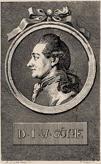 Portrett av forfatteren Johann Wolfgang von Goethe 1749-1832, 1776. av Daniel Nikolaus Chodowiecki
