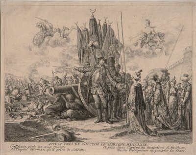 Prins Alexander Mikhaylovich Golitsyn ved beleiringen av Khotyn-festningen 1769, 1769 av Daniel Nikolaus Chodowiecki