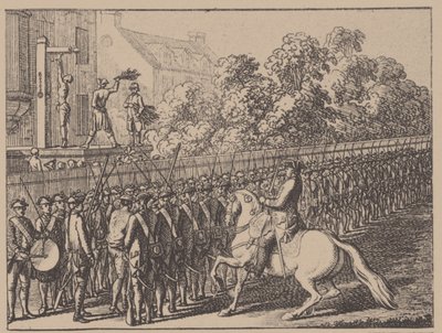 Løper hansken. Illustrasjon fra Elementartwerk av J.B. Basedow, 1774 av Daniel Nikolaus Chodowiecki