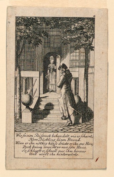 The Hypocritical Friend, illustrasjon for "Königl: Grosbrit [anian] genealogisk kalender for 1780-året Lauenberg av J.G. Berenberg" av Daniel Nikolaus Chodowiecki