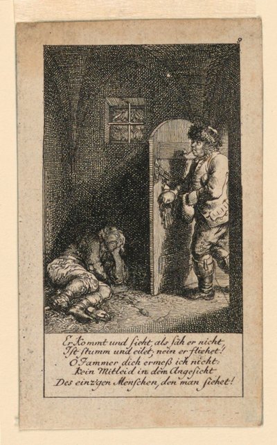 The Jailbird, illustrasjon for "Königl: Grosbrit [anian] genealogisk kalender for 1780-året Lauenberg av J.G. Berenberg" av Daniel Nikolaus Chodowiecki