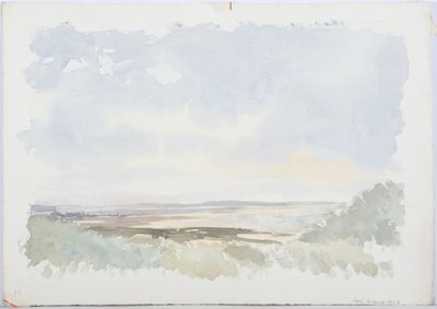 Holy Island, 1893 (blyant og wc på papir) av Daniel Oliver