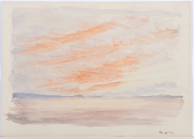 Holy Island, 1895 (blyant og wc på papir) av Daniel Oliver