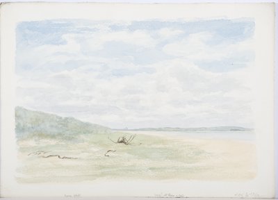 Holy Island, 1899 (blyant og wc på papir) av Daniel Oliver