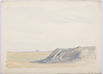 Holy Island, 1899 (blyant og wc på papir) av Daniel Oliver