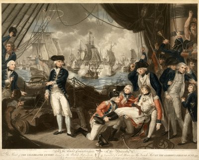 Victory of Lord Howe on the Glorious First of June 1794, pub. 1795 av Daniel Orme