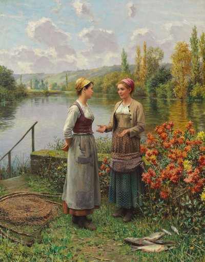To kvinner i et landskap av Daniel Ridgway Knight