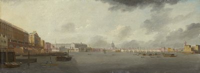 En utsikt over Themsen som ser østover med Adelphi, Somerset House og Saint Paul