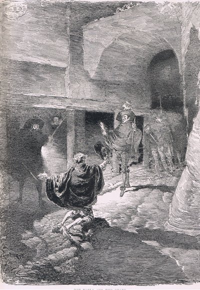 Don Pablo og vakten, fra The Magazine of Art 1893, Cassell and Company av Daniel Urrabieta Vierge