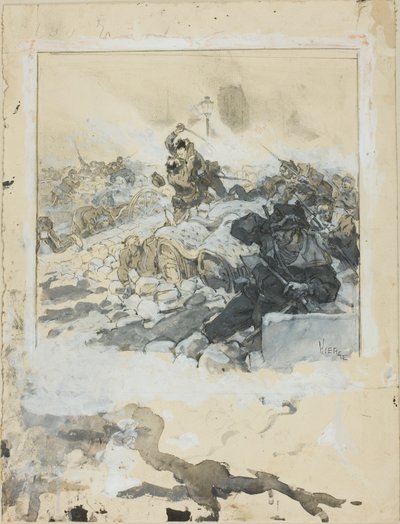Scene fra undertrykkelsen av Paris-kommunen i mai 1871 av Daniel Urrabieta Vierge