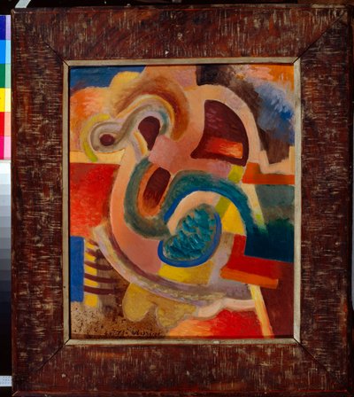 "Abstract Composition No 8" (Abstract Composition No 8) Maleri av Vladimir Davidovich Baranov-Rossine (Baranov Rossine) (1888-1942) 1913 Dim 64x50 cm Privat samling av Daniel Vladimir Baranoff Rossine
