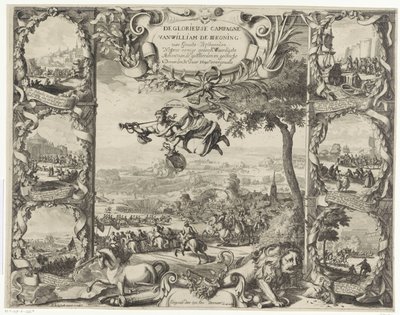 Seirer av kong William III i Irland (øvre halvdel), 1690 The Glorious Campaign of William III King of Great Britain Ifølge Noen av de mest minneverdige handlingene til de allierte og konfødererte i år 1690 fant sted (tittel på av Daniel de Lafeuille