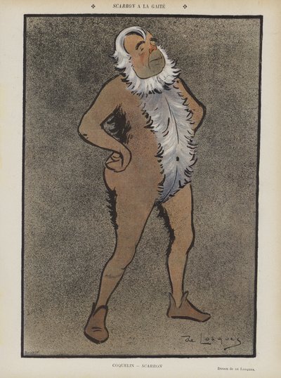 Den franske skuespilleren Benoit-Constant Coquelin i Scarron ved Theatre de la Gaite. Illustrasjon for Le Rire av Daniel de Losques