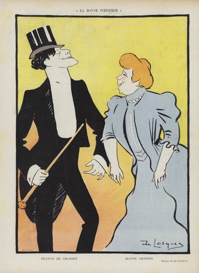 Den franske dramatikeren og lobrettisten Francois de Croisset og sangeren og skuespillerinnen Jeanne Granier. av Daniel de Losques