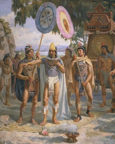Keiser Montezuma II (ca. 1470-1520) ved Chapultepec av Daniel del Valle