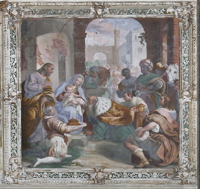 Tilbedelse av magi (fresco) av Daniele Crespi