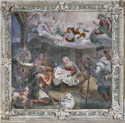 Tilbedelse av gjeterne (fresko) av Daniele Crespi