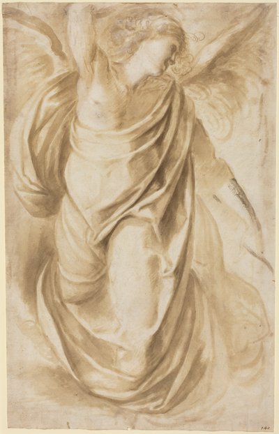 En engel, ca. 1600 (brunt blekk på papir) av Daniele Crespi