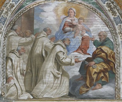 Madonna og barn godkjenner karteuserordenen av Daniele Crespi