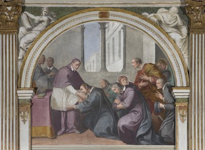 St. Hugh og St. Bruno og hans følgesvenner, 1629 av Daniele Crespi