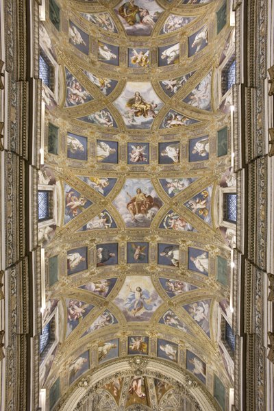 Hvelv av sentralskipet, kirken S. Maria Assunta av Daniele Crespi